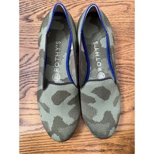 Rothy's 'The Loafer' Flats in Olive Camo Green Womens Size 7 Round Toe Shoes
